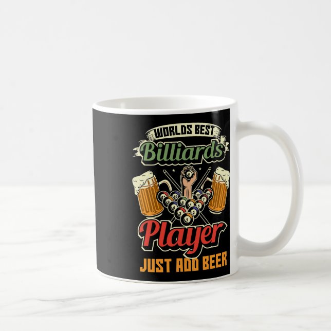 Caneca De Café Melhor Jogador de Bilhar do Mundo Apenas Adicione  (Direita)