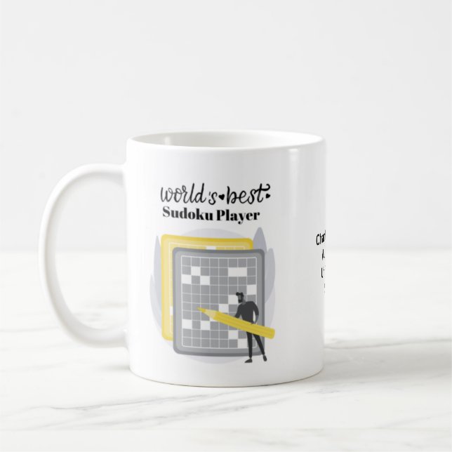 Caneca De Café Melhor Jogador Sudoku do Mundo Personalizado (Esquerda)