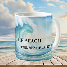 Melhor lugar para ser Watercolor Beach Mug