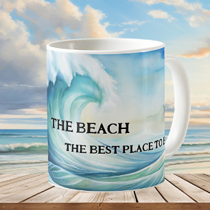 Caneca De Café Melhor lugar para ser Watercolor Beach Mug