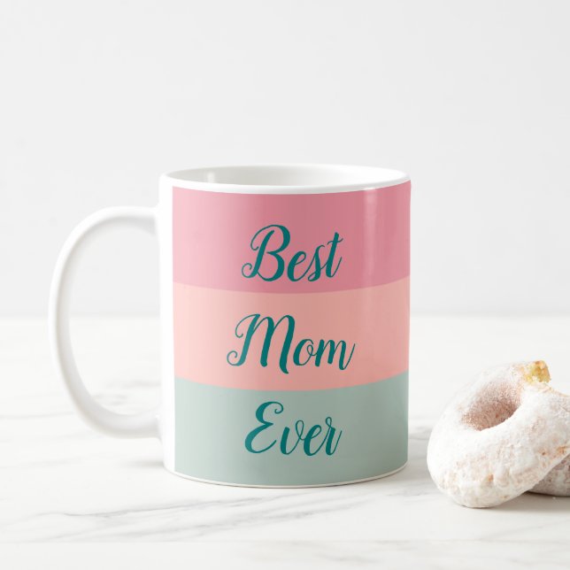 Caneca De Café Melhor Mãe Alguma Vez Elegante Escrita Típica De T (Com Donut)