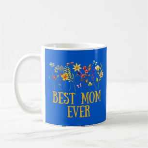 Caneca De Café Melhor Mãe Alguma Vez Floral Selvagens
