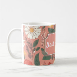 Caneca De Café Melhor Mãe Alguma Vez Rosa Padrada Floral Coffee M