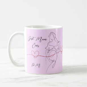 Caneca De Café Melhor Mãe Alguma Vez Trendy One Line Pregnancy He