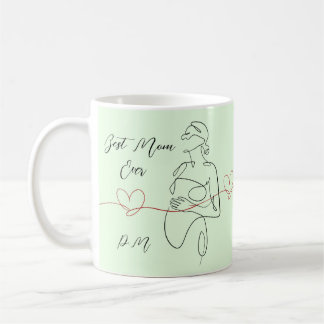 Caneca De Café Melhor Mãe Alguma Vez Trendy One Line Pregnancy He