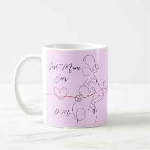 Caneca De Café Melhor Mãe Alguma Vez Trendy One Line Pregnancy He