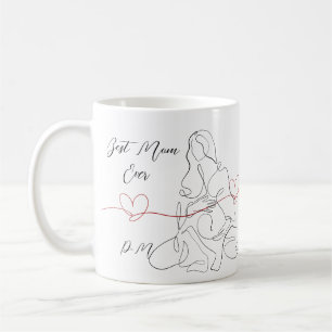 Caneca De Café Melhor Mãe Alguma Vez Trendy One Line Pregnancy He