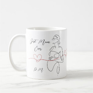 Caneca De Café Melhor Mãe Alguma Vez Trendy One Line Pregnancy He