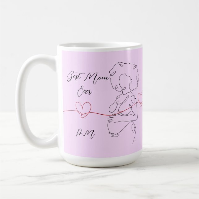 Caneca De Café Melhor Mãe Alguma Vez Trendy One Line Pregnancy He (Esquerda)