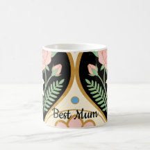 Melhor Mãe Art Deco Rosas Rosa Floral
