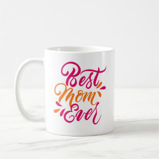 Caneca De Café Melhor Mãe Caligrafia De Pincel
