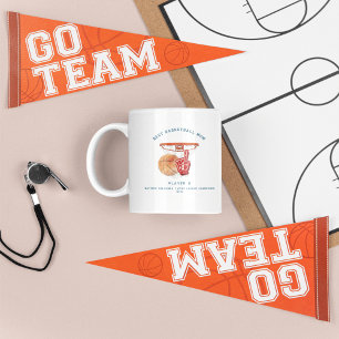 Caneca De Café Melhor Mãe de Basquete Foto de Monograma Fofo
