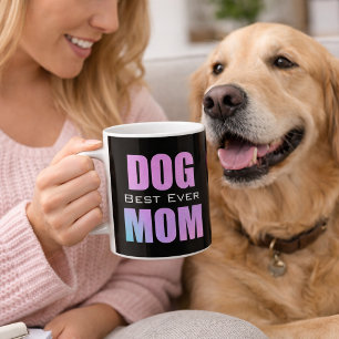 Caneca De Café Melhor Mãe de Cachorro de Todos os Tempos Neon Ros
