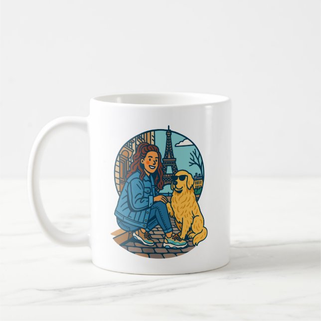 Caneca De Café Melhor Mãe de Cachorro do Mundo em Paris (Esquerda)