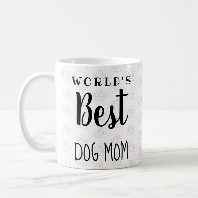 Caneca De Café Melhor Mãe de Cachorro do Mundo - Personalizável (Esquerda)