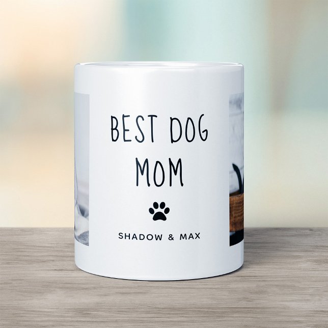 Caneca De Café Melhor mãe de cachorro | Texto manuscrito de duas  (Criador carregado)