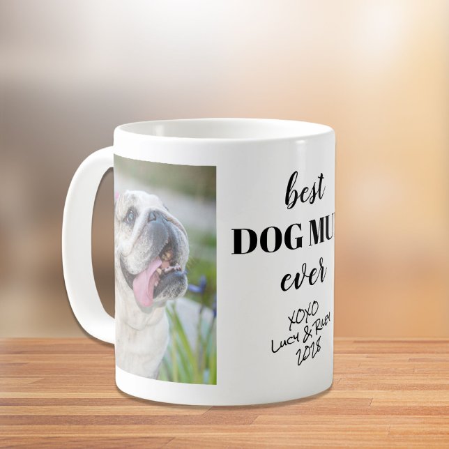 Caneca De Café Melhor Mãe de Cachorros Personalizada (Criador carregado)