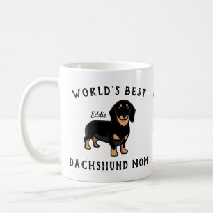 Caneca De Café Melhor Mãe de Dachshund do Mundo Nome de Cachorro