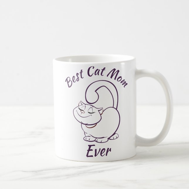 Caneca De Café Melhor Mãe de Gato de Todos os Tempos (Direita)