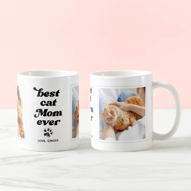 Caneca De Café Melhor Mãe de Gato de Todos os Tempos com Foto e T (Criador carregado)