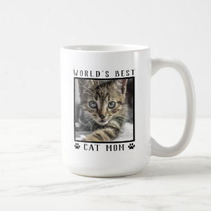 Caneca De Café Melhor Mãe de Gato do Mundo com a Foto do Seu Gato