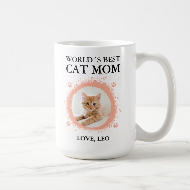 Caneca De Café Melhor Mãe de Gato Personalizada (Direita)
