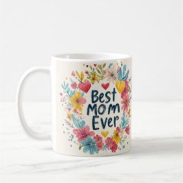 Caneca De Café Melhor mãe de sempre dia de as mães de flores colo