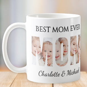 Caneca De Café Melhor Mãe de Todos 3 Fotos Letras Recortadas