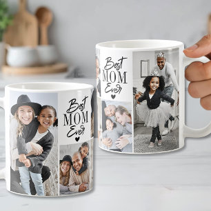 Caneca De Café Melhor Mãe de Todos Colagem de 6 Fotos Simples