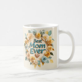 Caneca De Café MELHOR MÃE DE TODOS OS SEMPRE - 3D Amarelo e Verde
