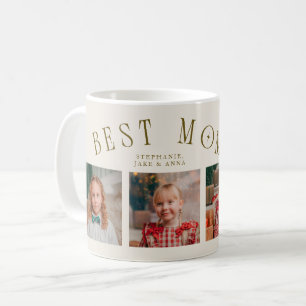 Caneca De Café Melhor Mãe de Todos os Tempos 4-Foto Creme Dia das