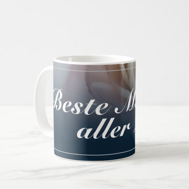 Caneca De Café Melhor mãe de todos os tempos com grande rosa rosa (Frente Esquerda)