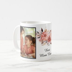 Caneca De Café Melhor Mãe de Todos os Tempos Terra Cotta Floral 2