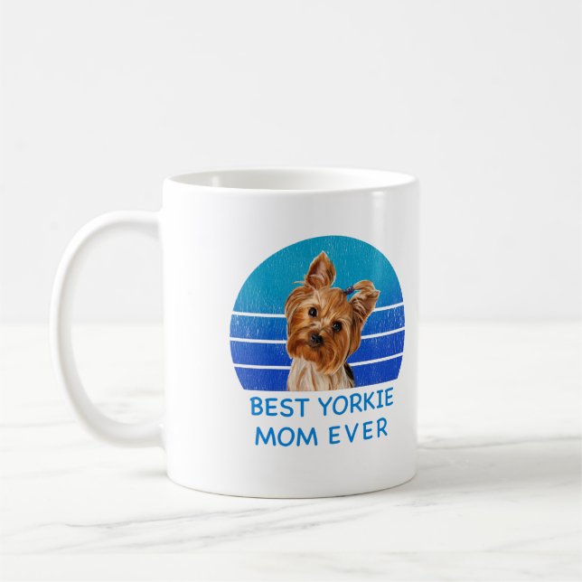 Caneca De Café Melhor mãe de Yorkshire terrier (Esquerda)