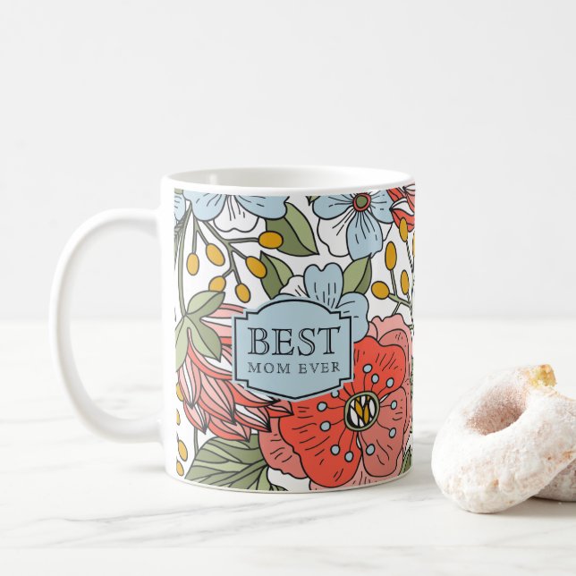 Caneca De Café Melhor Mãe Dia de as mães Floral (Com Donut)