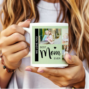 Caneca De Café Melhor Mãe Dia de as mães Verde de Foto
