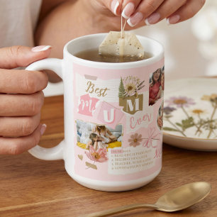 Caneca De Café Melhor Mãe do Mundo Álbum de Recortes Colagem de F