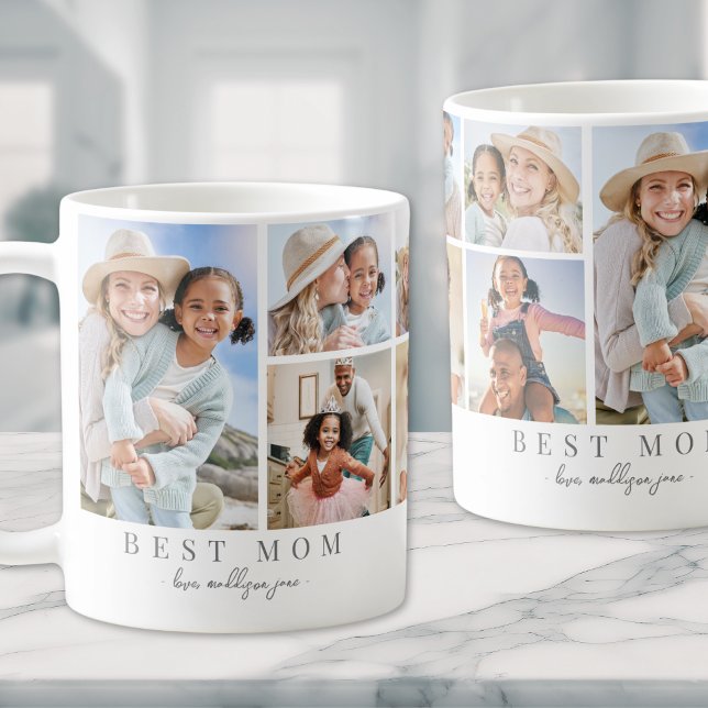 Caneca De Café Melhor Mãe do Mundo Colagem de Fotos (Best Mom Photo Collage Mother Coffee Mug)