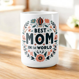 Caneca De Café Melhor Mãe do Mundo - Coroa Floral