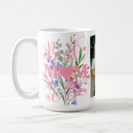 Caneca De Café Melhor Mãe do Mundo Design Floral Aquarela