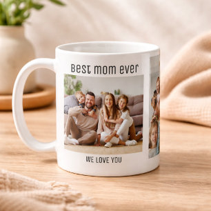 Caneca De Café Melhor Mãe do Mundo Dia das Mães 3 Colagem de Foto