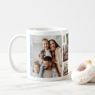 Caneca De Café Melhor Mãe do Mundo Dia das Mães 5 Fotos Azul Empo
