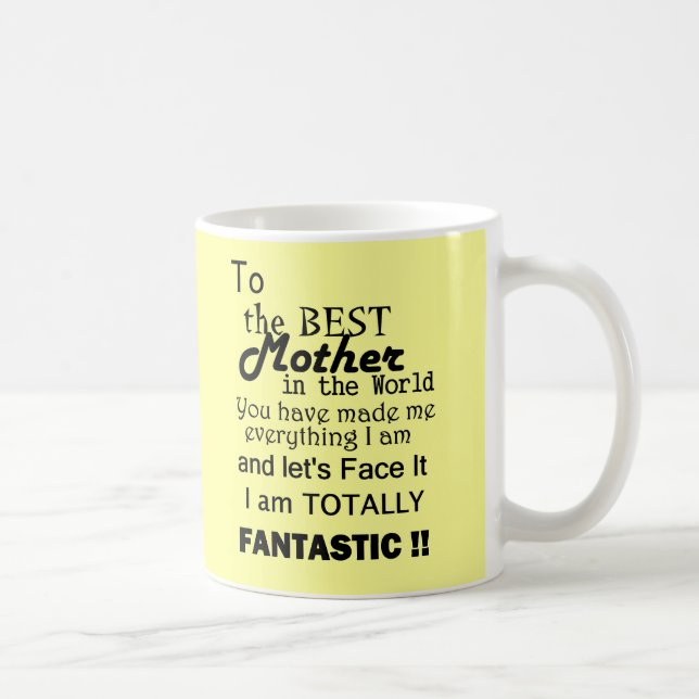 Caneca De Café Melhor Mãe do Mundo Engraçado (Direita)