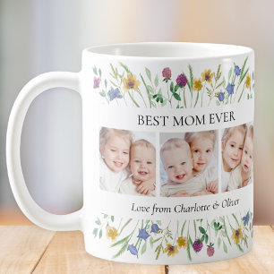 Caneca De Café Melhor Mãe do Mundo Foto de Flor Silvestre Dia das
