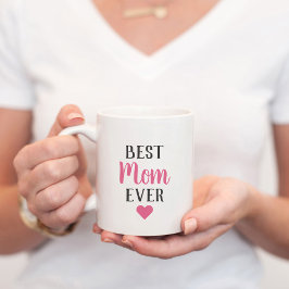 Caneca De Café Melhor Mãe do Mundo Rosa Letra Coração