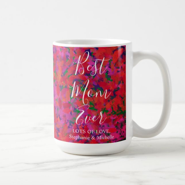 Caneca De Café Melhor Mãe, Floral do Jardim Vermelho (Direita)