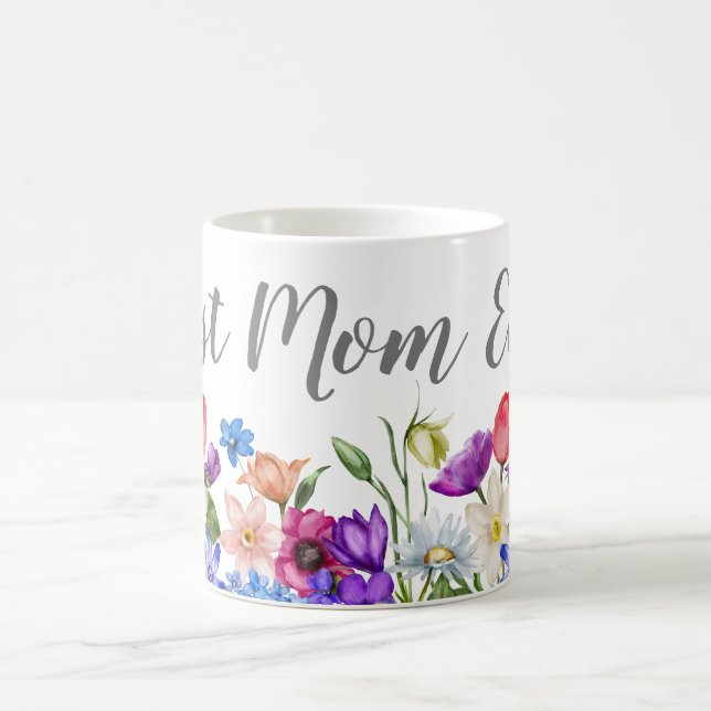 Caneca De Café Melhor Mãe Floral Wildflower (Centro)