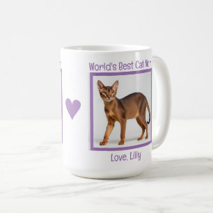 Caneca De Café Melhor Mãe Gato do Mundo Personalizar (Abissínia)