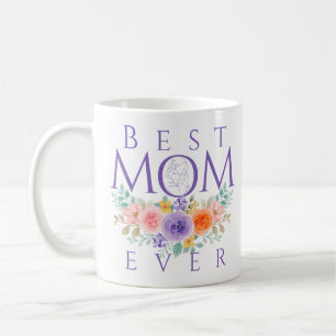 Caneca De Café Melhor Mãe Já Flores, Dia de as mães