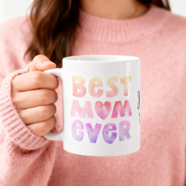 Caneca De Café Melhor Mãe Já Personalizada Mug (An 11 oz mug is shown, add name and choose size and mug style.)